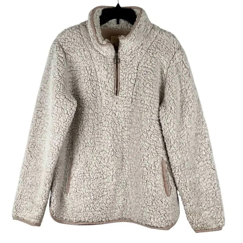 Thread & Supply Wubby Fleece Pullover True Grit Teddy Bear Sweater Large